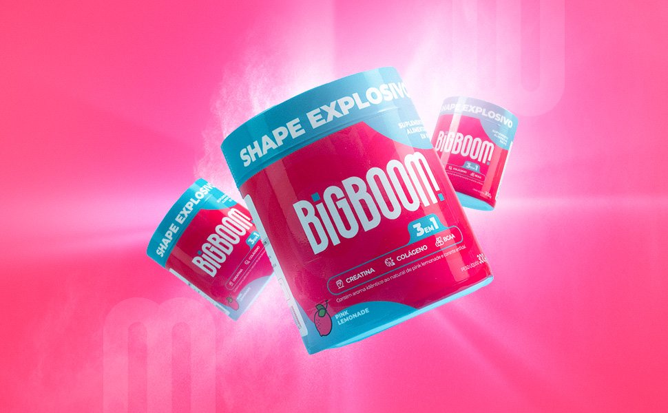 Promo Creatina BigBoom Pink Lemonade - 3 potes